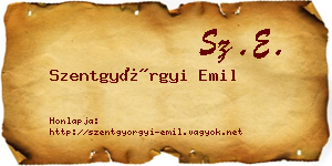 Szentgyörgyi Emil névjegykártya