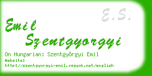 emil szentgyorgyi business card